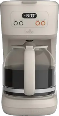 BELLA 12-Cup Programmable Coffee Maker with No-Drip Glass Carafe