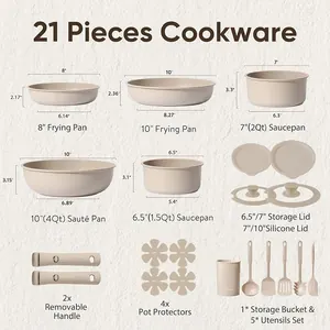 CAROTE 21pcs Pots and Pans Set Non Stick, photo 2